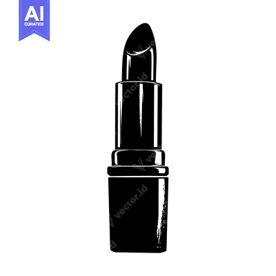 Aset premium populer: Black and White Silhouette of a Lipstick Tube