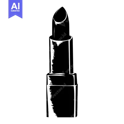 Black and white illustration of a closed lipstick tube