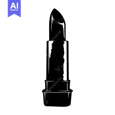 Black and white illustration of a lipstick