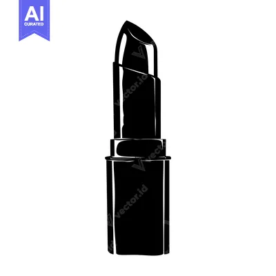 Black and White Silhouette of a Lipstick