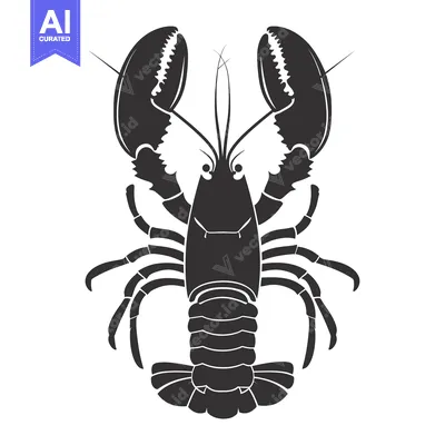 Black and White Silhouette of a Lobster