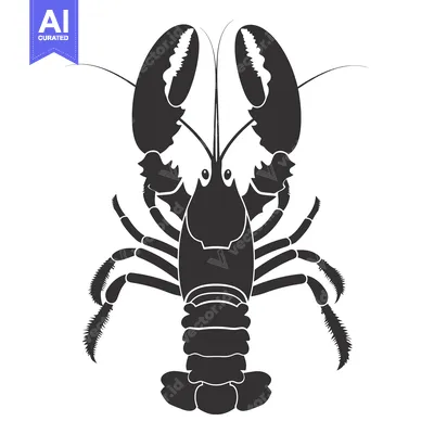 Popular premium asset: Black and White Silhouette of a Lobster