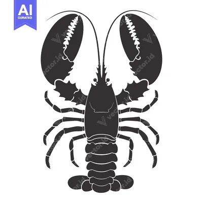 Aset premium populer: Silhouette of a Lobster with Claws Extended