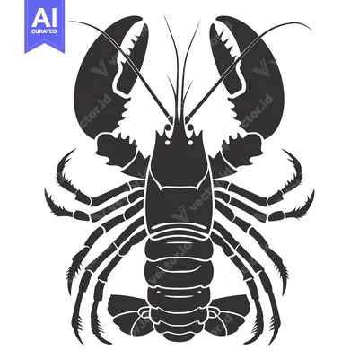 Aset premium populer: Black and White Silhouette of a Lobster