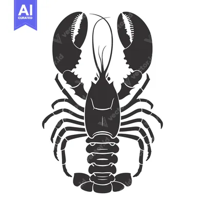 Popular premium asset: Black and White Silhouette of a Lobster