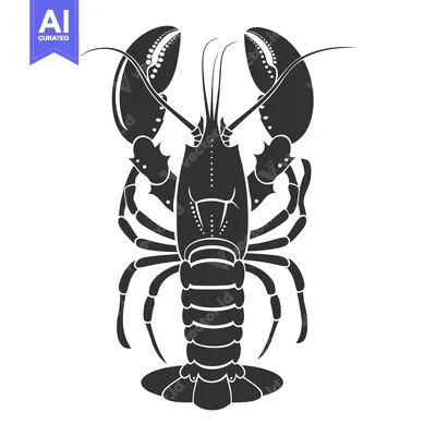 Aset premium populer: Black and White Silhouette of a Lobster