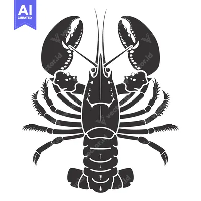 Aset premium populer: Black and White Silhouette of a Lobster