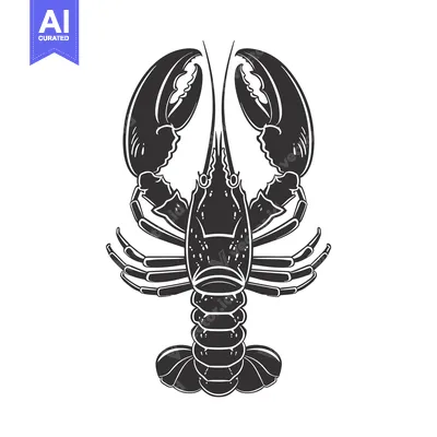 Aset premium populer: Black and White Illustration of a Lobster