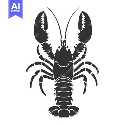 Popular premium asset: Black and White Silhouette of a Lobster