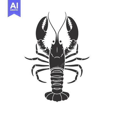 Black and White Silhouette of a Lobster