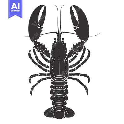 Aset premium populer: Black and White Silhouette of a Lobster