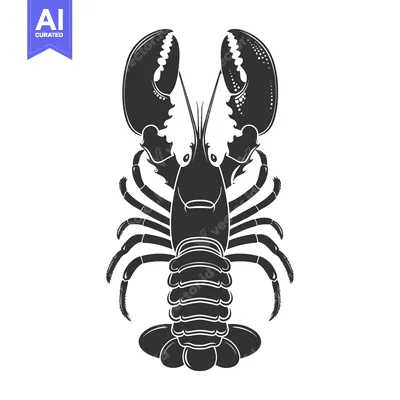 Aset premium populer: Silhouette of a Lobster with Claws Up