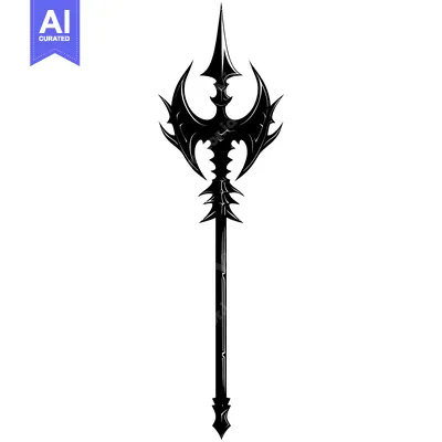 Popular premium asset: A Black and White Illustration of a Spiked Spear
