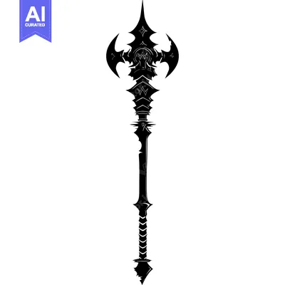 Popular premium asset: Ornate Black and White Fantasy Weapon Spear