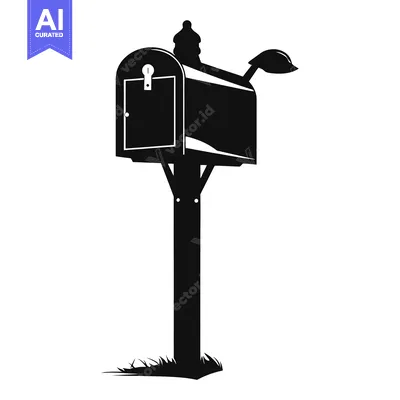 Popular premium asset: Silhouette of a Mailbox with a Post and Grass