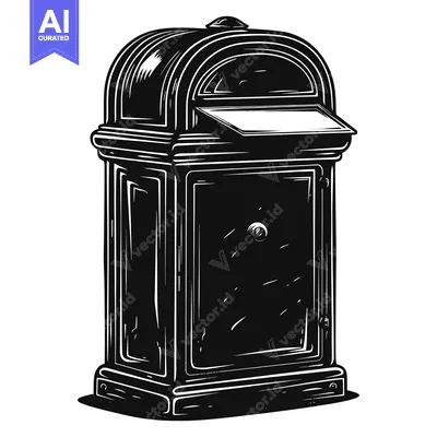 Popular premium asset: A Black and White Illustration of a Vintage Mailbox
