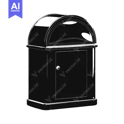 Premium design asset: Silhouette of a Vintage Wooden Jukebox with a Curved Top