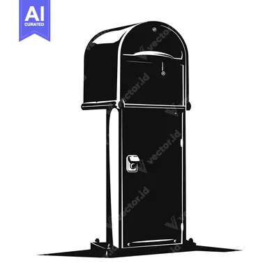 Popular premium asset: A Silhouette of a Traditional Mailbox with a Flag