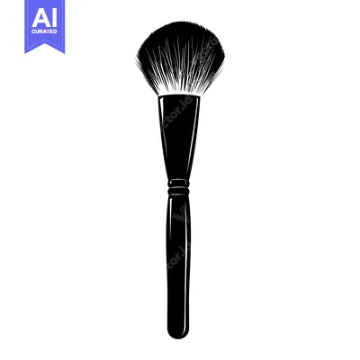 Popular premium asset: Black and White Silhouette of a Makeup Brush