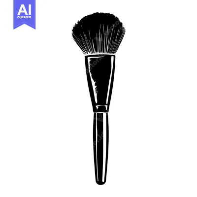 Aset premium populer: Black and White Silhouette of a Makeup Brush