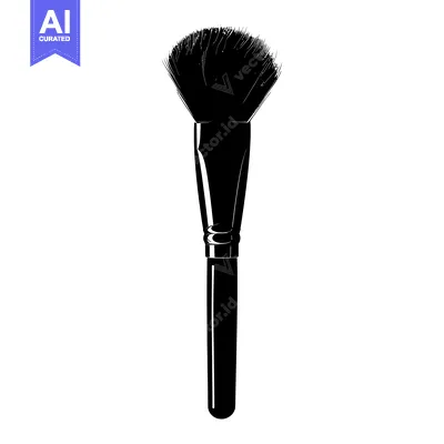 Popular premium asset: Black and White Silhouette of a Makeup Brush