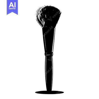 Popular premium asset: Black and White Silhouette of a Makeup Brush