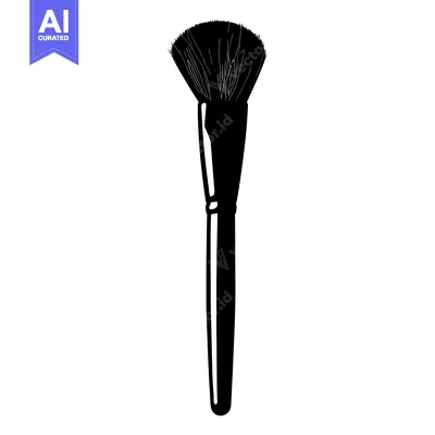 Aset premium populer: Black and White Silhouette of a Makeup Brush