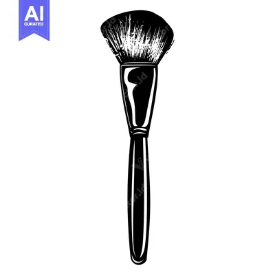 Premium design asset: Black and White Illustration of a Makeup Brush