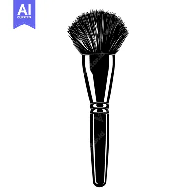 Aset premium populer: Black and White Silhouette of a Makeup Brush