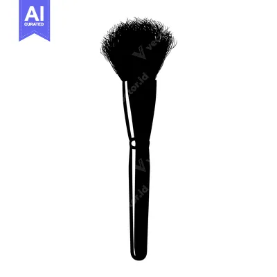 Aset premium populer: Black and White Silhouette of a Makeup Brush