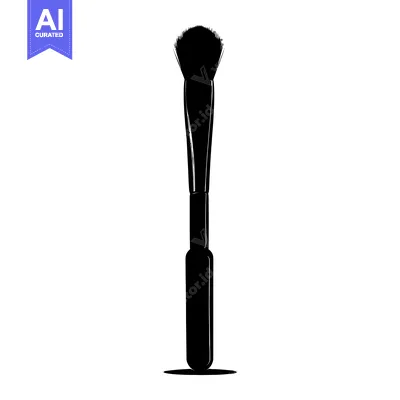 Popular premium asset: Black and White Silhouette of a Makeup Brush