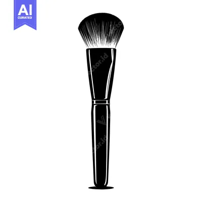 Aset premium populer: Black and White Silhouette of a Makeup Brush