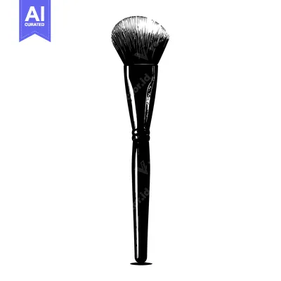 Popular premium asset: Black and White Illustration of a Makeup Brush