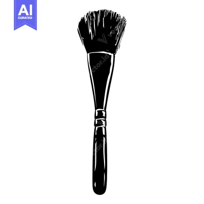 Aset premium populer: Black and White Silhouette of a Makeup Brush