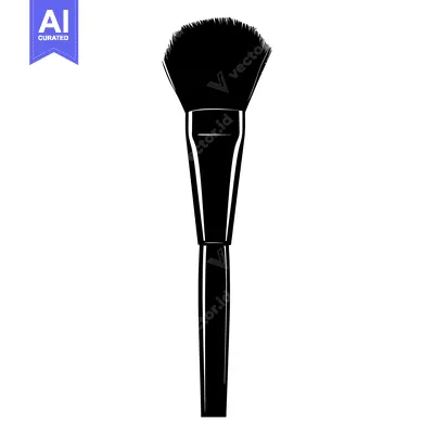 Aset desain premium: Black and White Silhouette of a Makeup Brush