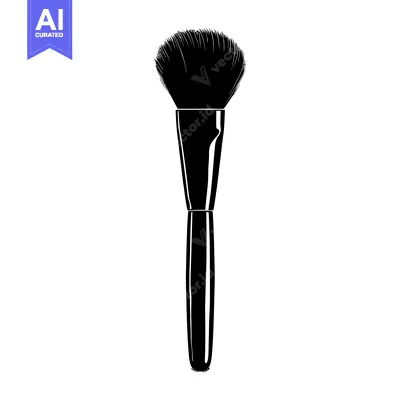 Aset premium populer: Black and white silhouette of a makeup brush