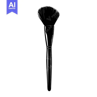 Premium design asset: Black and White Silhouette of a Makeup Brush