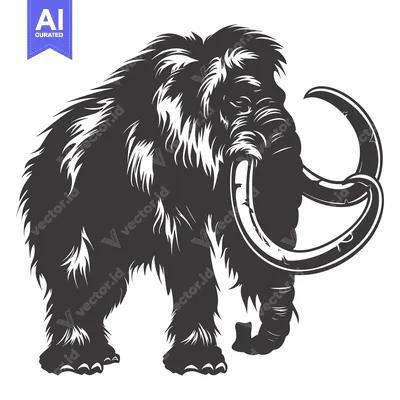Aset premium populer: A Detailed Illustration of a Woolly Mammoth