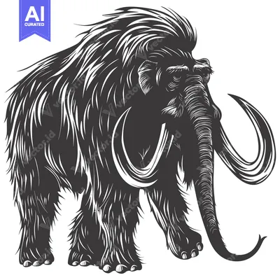 Aset premium populer: A Detailed Illustration of a Woolly Mammoth