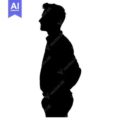Popular premium asset: Silhouette of a Man Standing in Profile