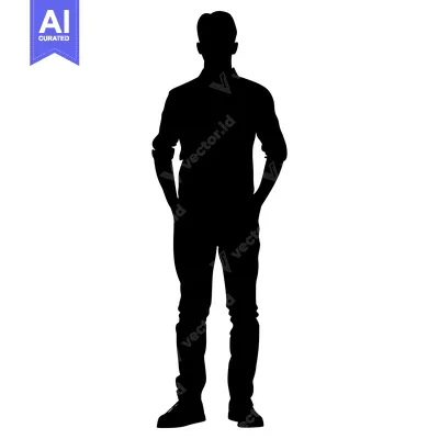 Popular premium asset: Silhouette of a Man Standing with Hands in Pockets