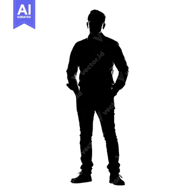 Popular premium asset: Silhouette of a Man Standing with Hands in Pockets
