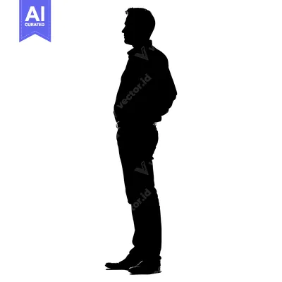 Popular premium asset: Silhouette of a Man Standing with Hands in Pockets