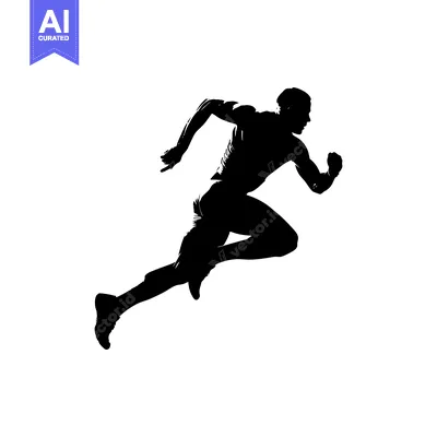 Premium design asset: Silhouette of a Runner in Mid-Stride