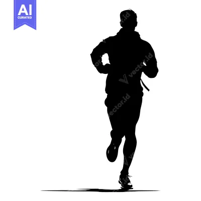 Premium design asset: Silhouette of a Man Running