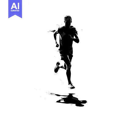 Aset desain premium: Silhouette of a Runner in Motion