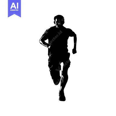 Aset premium populer: Silhouette of a Man Running