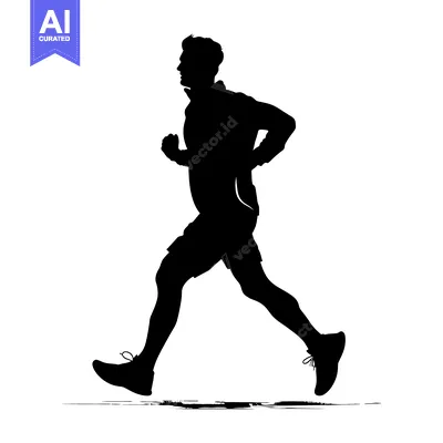 Aset premium populer: Silhouette of a Man Running in Motion