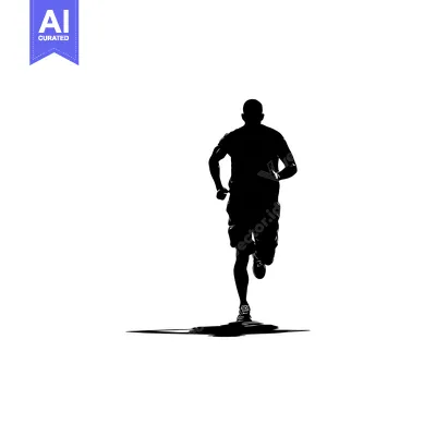 Popular premium asset: Silhouette of a Man Running with a Shadow