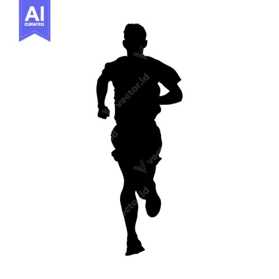 Aset desain premium: Silhouette of a Man Running